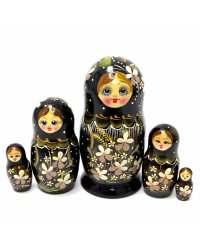 Матрешка Колосок черная 5м16