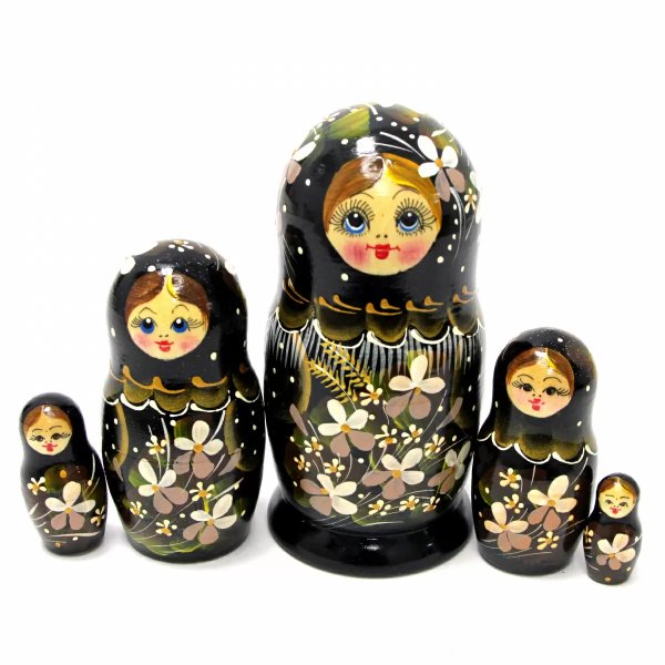 Матрешка Колосок черная 5м16