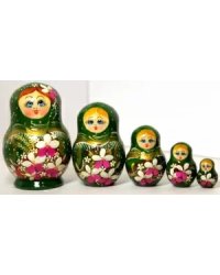 Матрешка Колосок зеленая 5м17