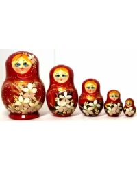 Матрешка Колосок красная 5м17