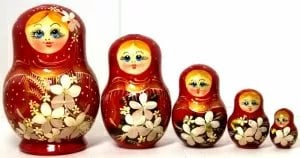 Матрешка Колосок красная 5м17