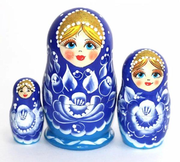 Матрешка Гжель У 3м12 Матрешка Гжель У 3м12