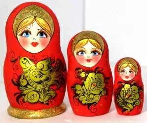 Матрешка Птичка хохлома У 3м12 Матрешка Птичка хохлома У 3м12