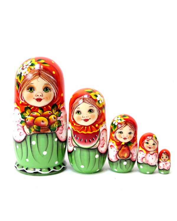 Матрешка Маша с яблоками 5м14