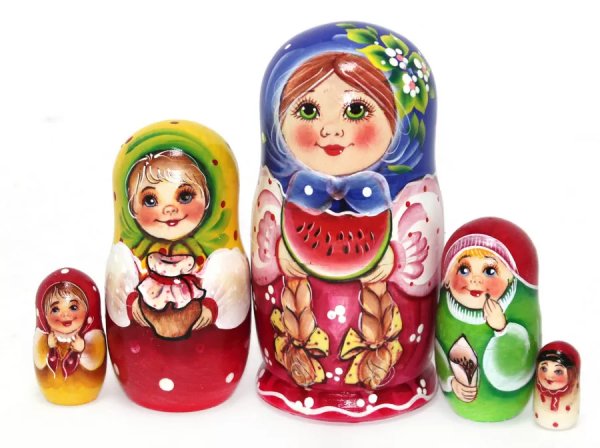 Матрешка Вера с арбузом 5м14