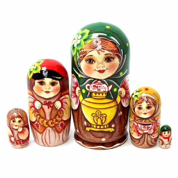 Матрешка Вера с самоваром 5м14