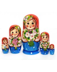 Матрешка Настя с белыми розами 5м14