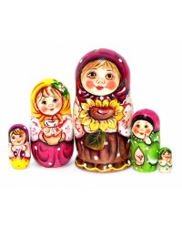 Матрешка Аленка с подсолнухом 5м14