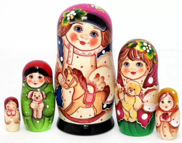 Матрешка Семён с лошадкой 5м14