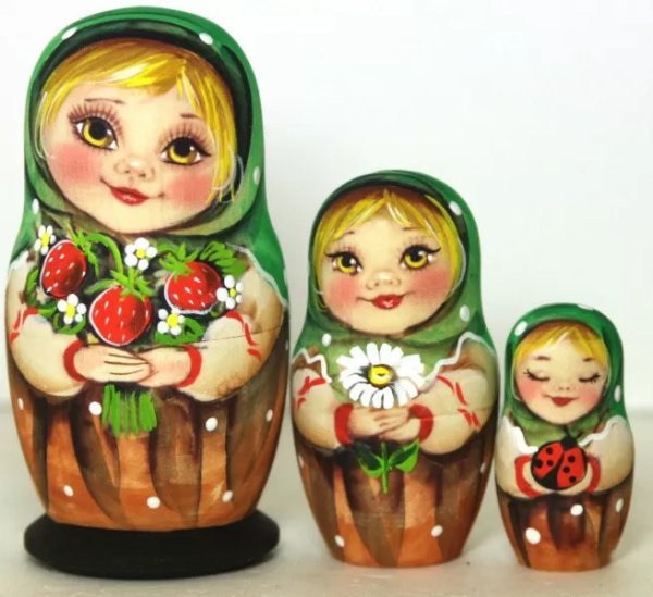 Матрешка Алена с земляникой 3м11