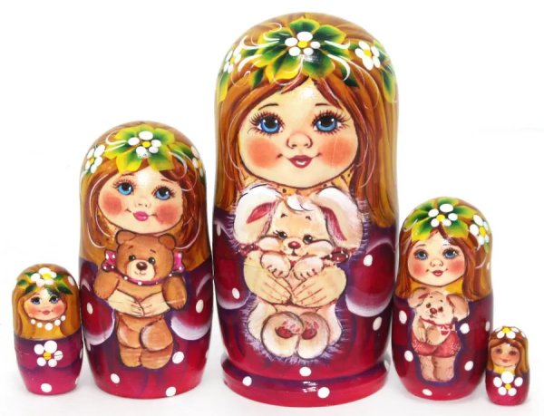 Матрешка Алёна с зайчиком 5м14