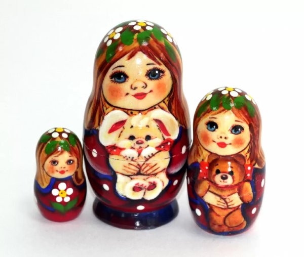 Матрешка Алёна с зайчиком 3м11