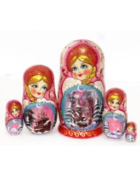 Матрешка Пейзаж аква роз. 5м14