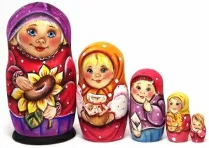 Матрешка Ваня с подсолнухом 5м14