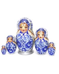 Матрешка Женя голубая 5м17