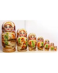 Матрешка Пейзаж осень 7м21