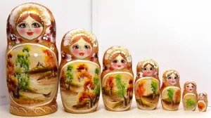 Матрешка Пейзаж осень 7м21