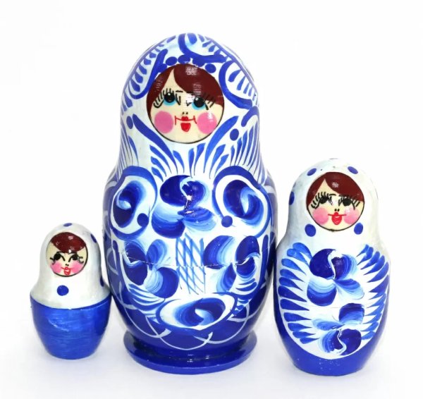 Матрешка Гжель ВП 3м9 Матрешка Гжель ВП 3м9
