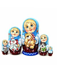Матрешка Оля с мишкой ОБ 5м 14см