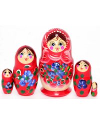 Матрешка Валентина красная 5м9