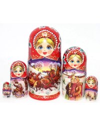 Матрешка Тройка красная 5м17