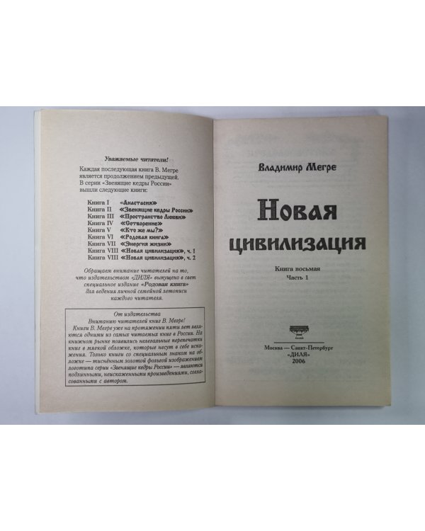 Новая цивилизация. Книга 8. Часть 1