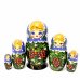 Матрешка Рябинка (синий платок) 5м 14см