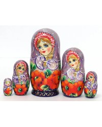 Матрешка Маки колокол фиол. 5м17