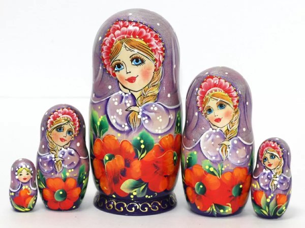 Матрешка Маки колокол фиол. 5м17