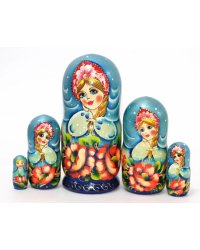 Матрешка Маки колокол син. 5м17