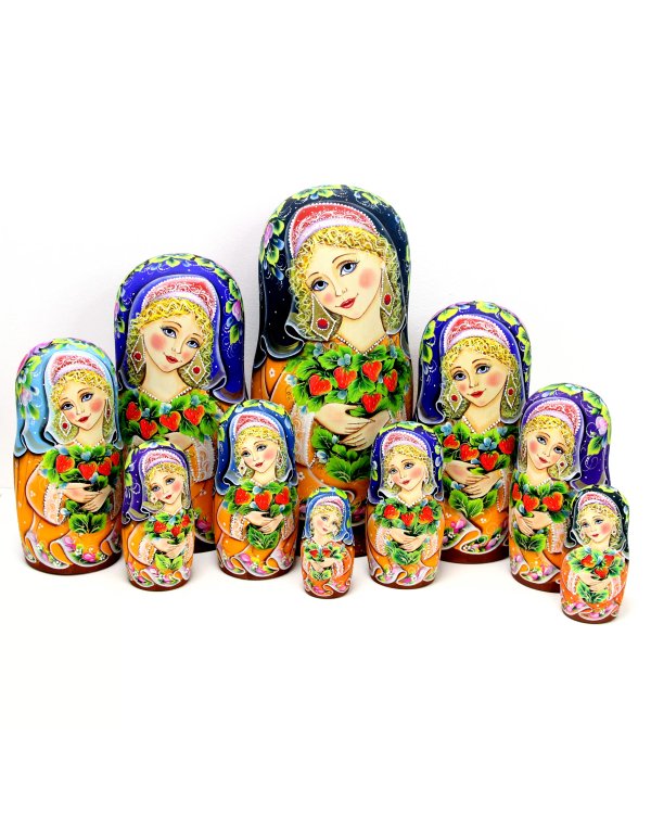 Матрешка С клубничным орнаментом 10м48см
