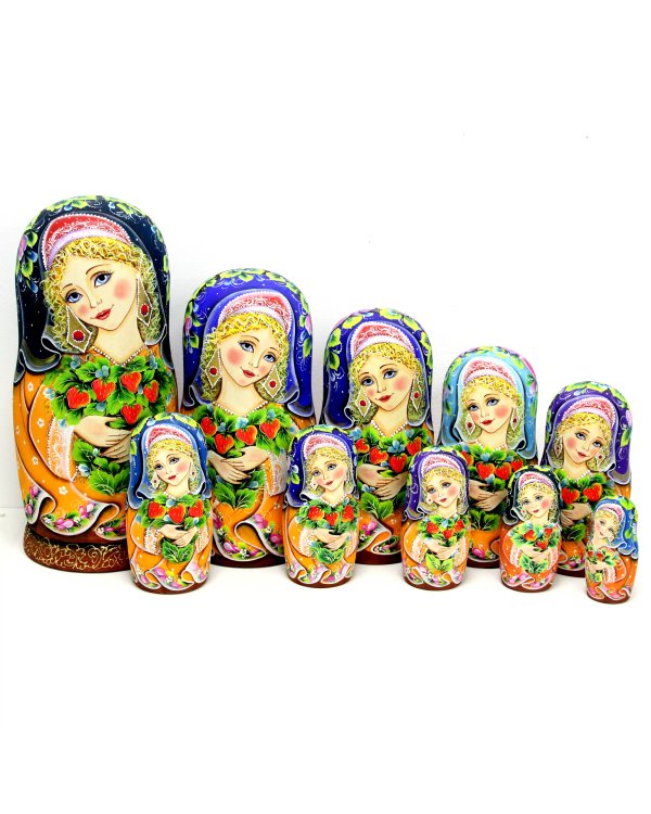 Матрешка С клубничным орнаментом 10м48см