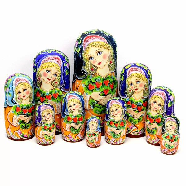 Матрешка С клубничным орнаментом 10м48см