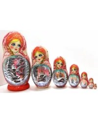 Матрешка Пейзаж аква кр. 7м21