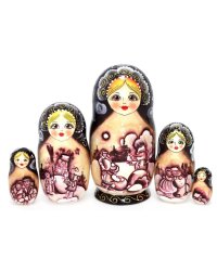 Матрешка Снеговик сепия 5м17