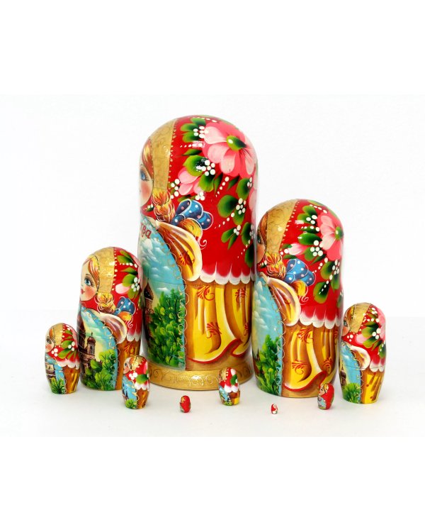 Матрешка Москва красная 10м25