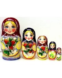 Матрешка Три клубнички 5м17