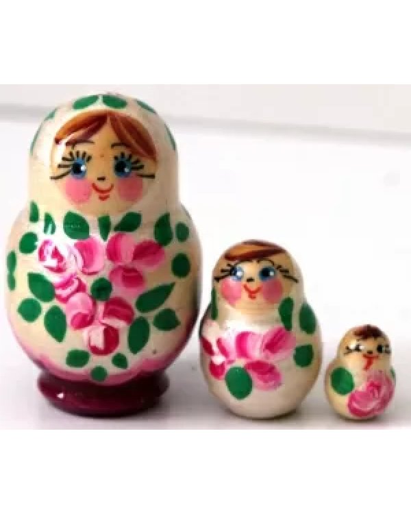 Матрешка Мини цветы 3м4