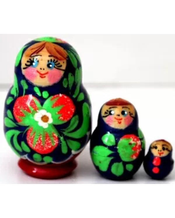 Матрешка Мини цветы 3м4