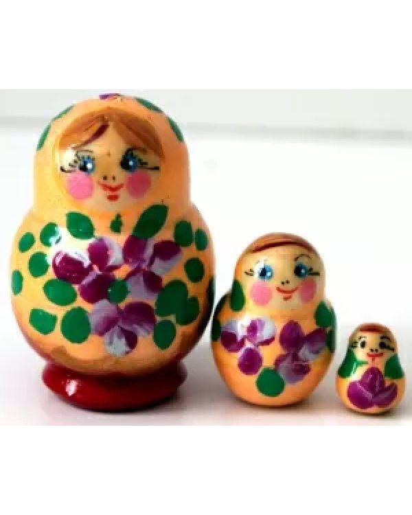Матрешка Мини цветы 3м4