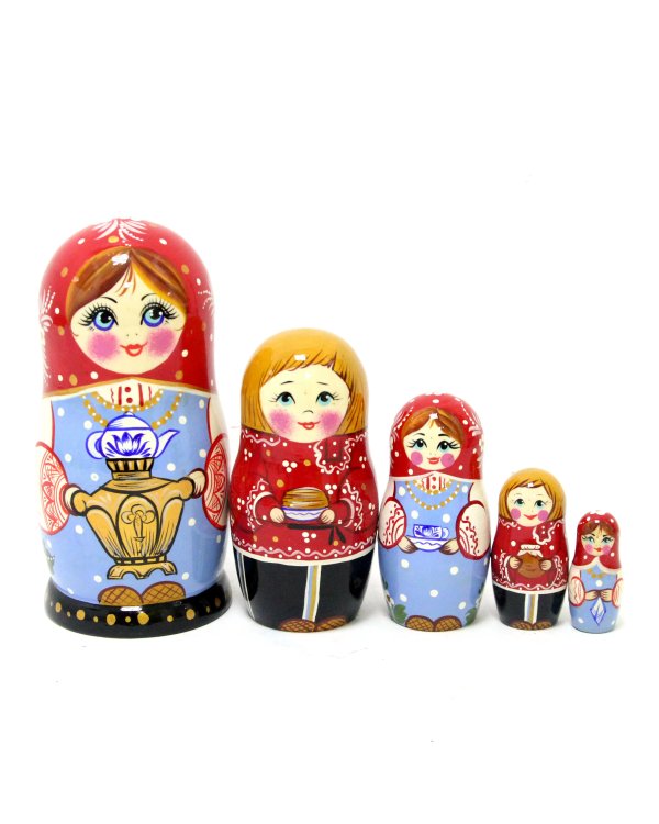Матрешка Оксана с самоваром 5м17см