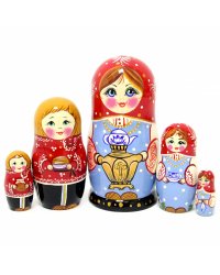 Матрешка Оксана с самоваром 5м17см