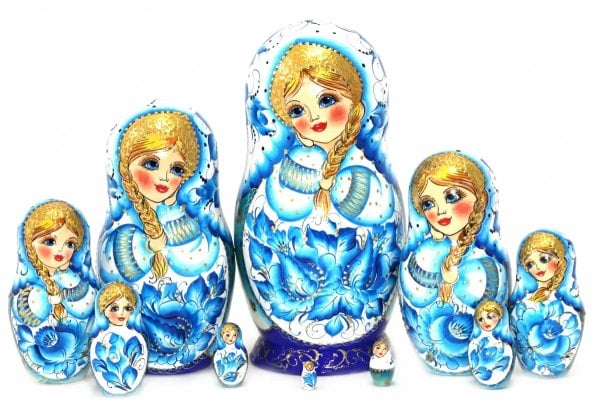 Матрешка Гжель 10м25
