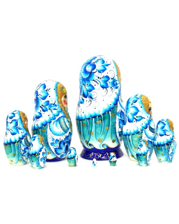 Матрешка Гжель 10м25