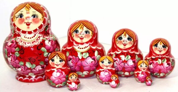 Матрешка Лена красная 10м14