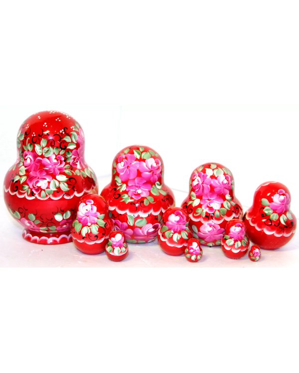 Матрешка Лена красная 10м14