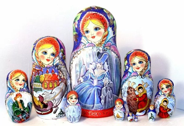 Матрешка Снежная королева 10м25