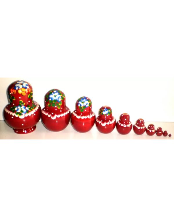Матрешка Цветы разноцветные 10 м15 см