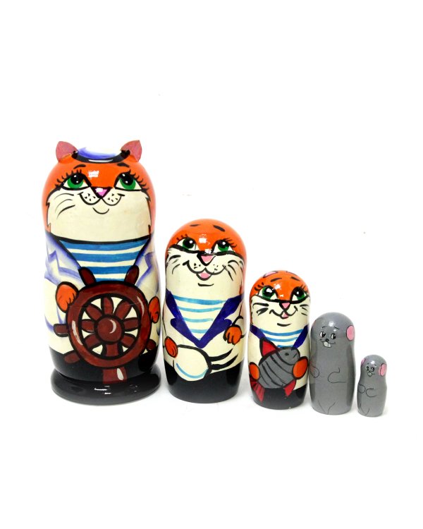 Матрешка Кот моряк (с ушами) ВП 5м15см