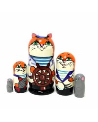 Матрешка Кот моряк (с ушами) ВП 5м15см